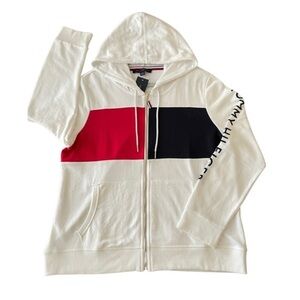 Tommy Hilfiger Zip front Hoodie Men’s Fleece Cotton Size XL